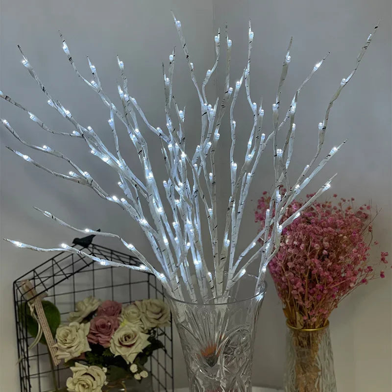 LED White Birch Branch Lights 20LED Battery Operated Twig Lamp