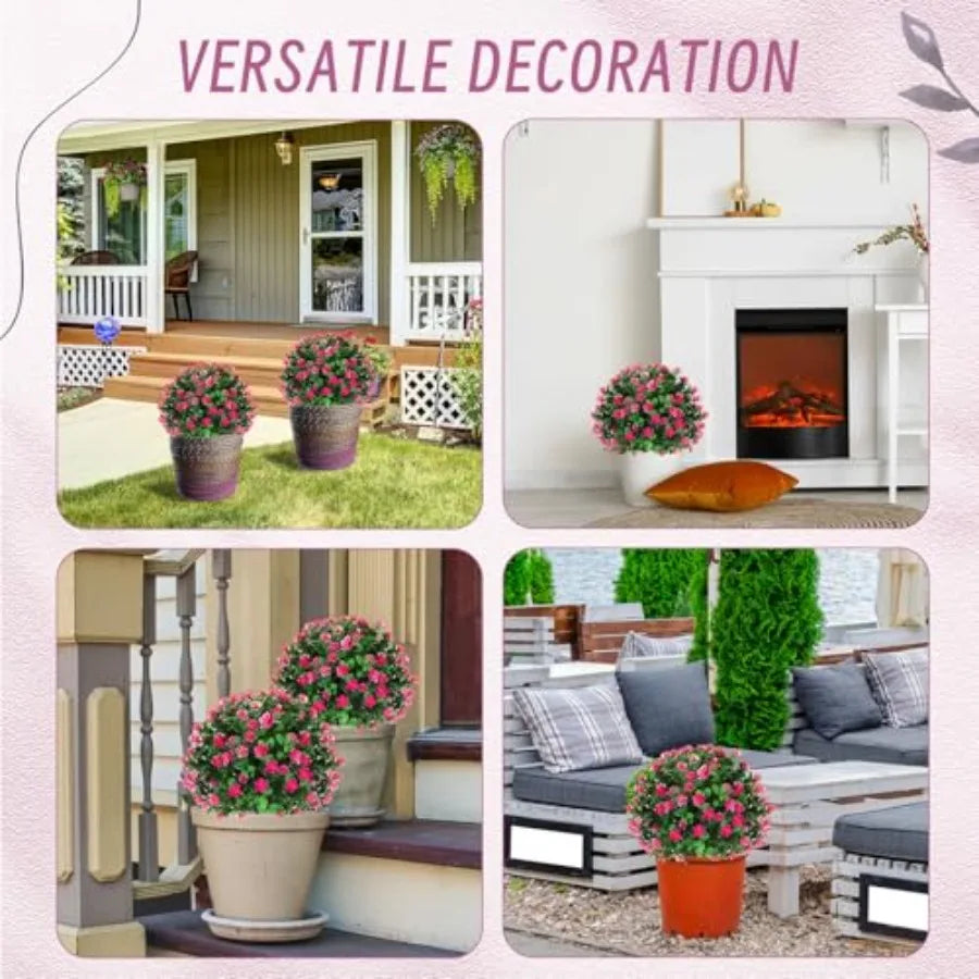 Boxwood Topiary Set Of 6 Outdoor Faux Shrubs UV Resistant