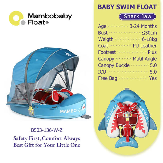 Mambobaby Baby Float With Canopy Solid Core For Infants