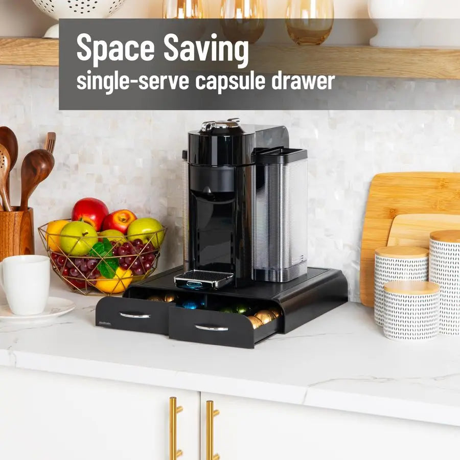 XMSJ Single Serve Coffee Pod Organizer With Drawers VertuoLine Nespresso