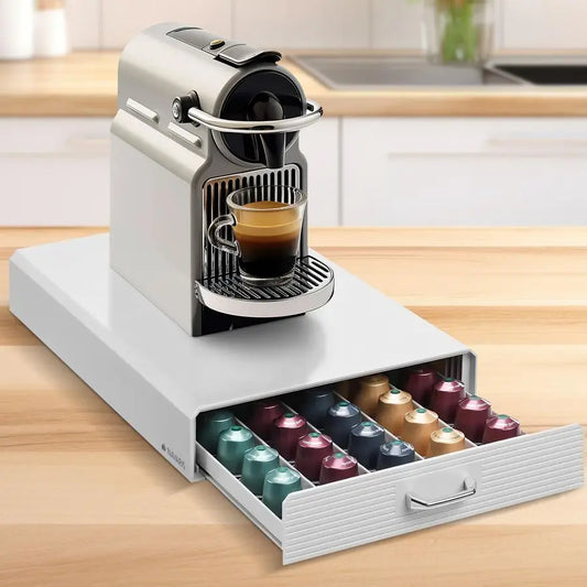 XMSJ Coffee Pod Holder Drawer 50 Capsule Storage Organizer
