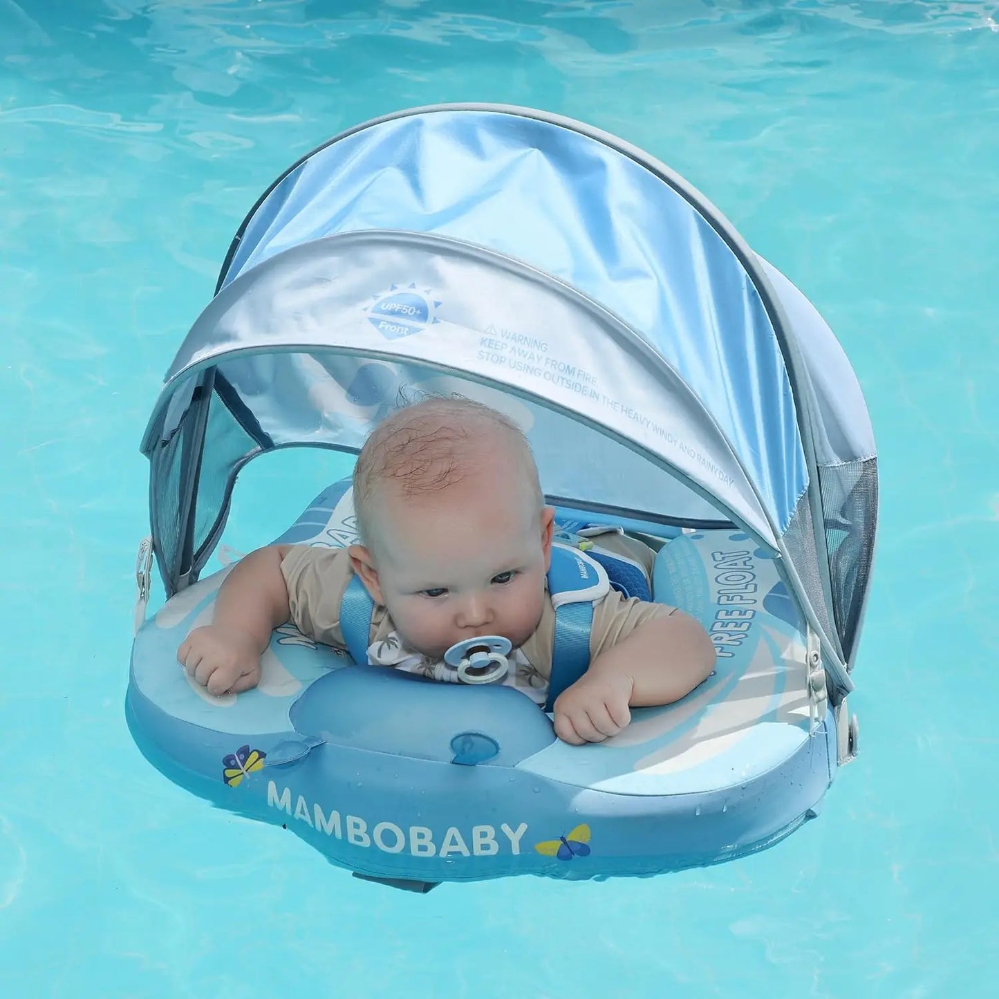 HECCEI Infant Swim Float With Canopy For Pool Safety