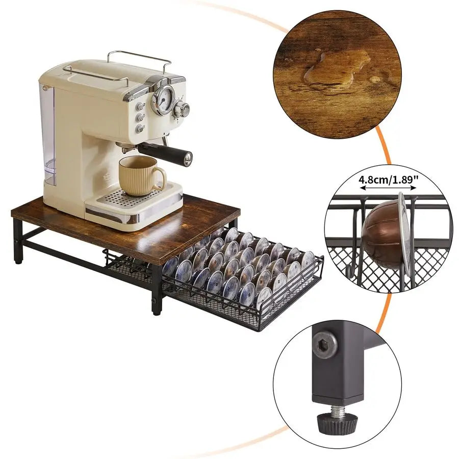 XMSJ Coffee Pod Drawer Holder For Nespresso Vertuo Pods 40 Capacity