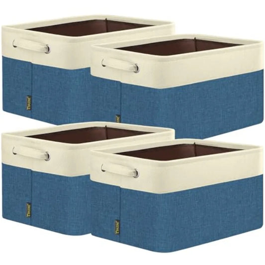 Fabric Closet Storage Bins 4 Pack For Shelves Linen Closets