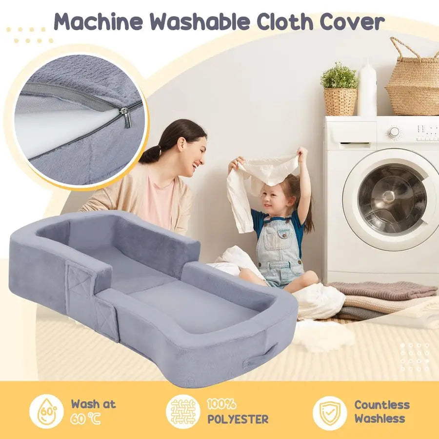 XMSJ 2in1 Travel Bed Toddler Sofa Chair Washable Covers