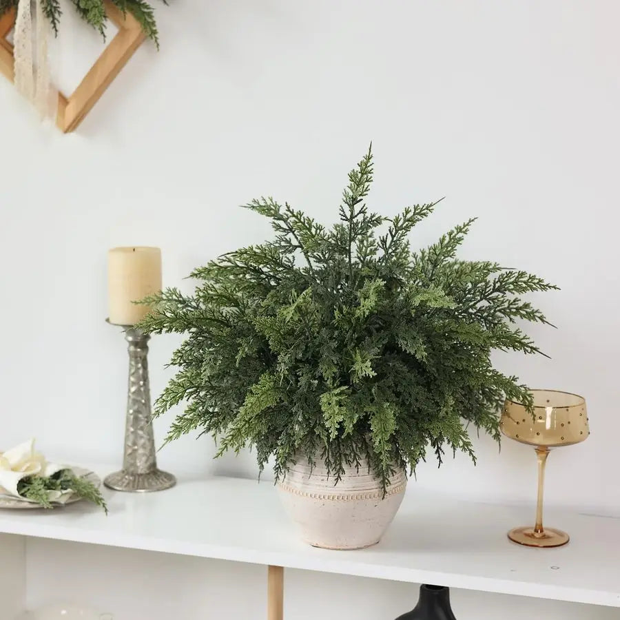 Real Touch Cedar Branches 24 Pcs Artificial Christmas Greenery For Vase