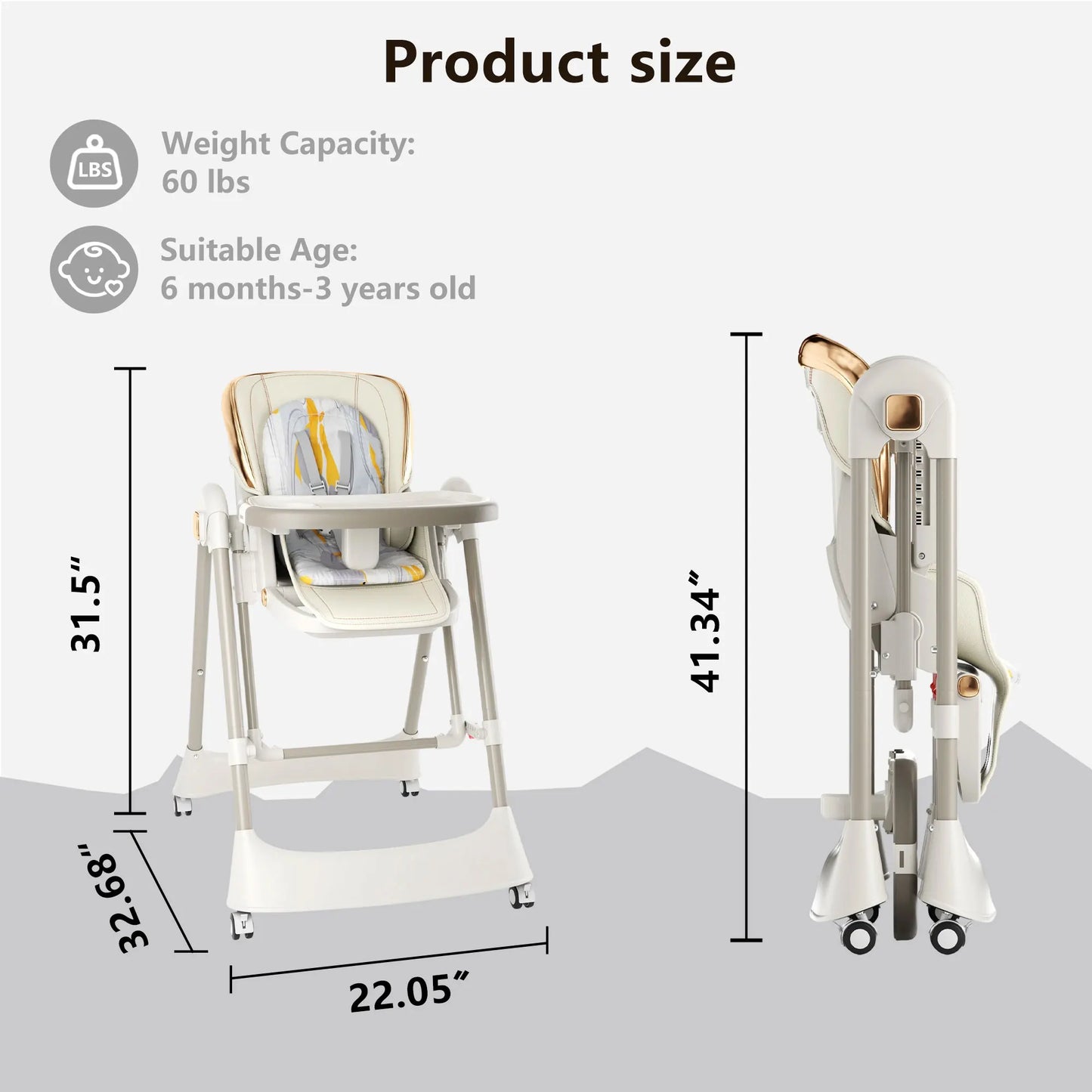 6-in-1 Baby High Chair Swing Combo With 6 Heights Wheels