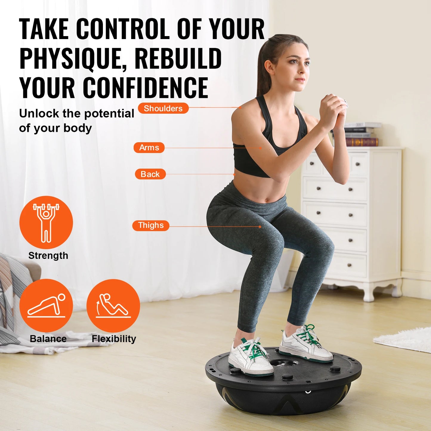 SucceBuy Exercise Ball Trainer 660 Lb Capacity Stability Yoga Ball