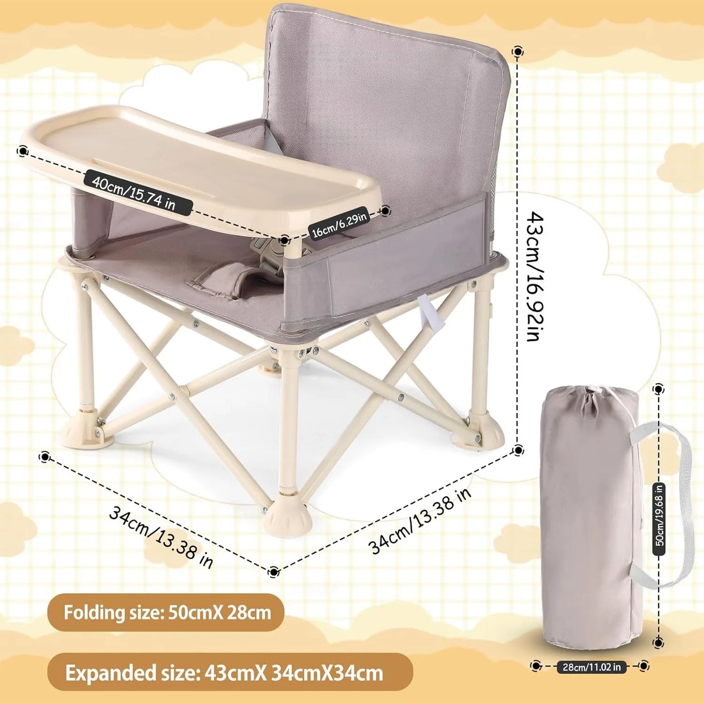 Ubravoo Durable Baby High Chair With Adjustable Footrest