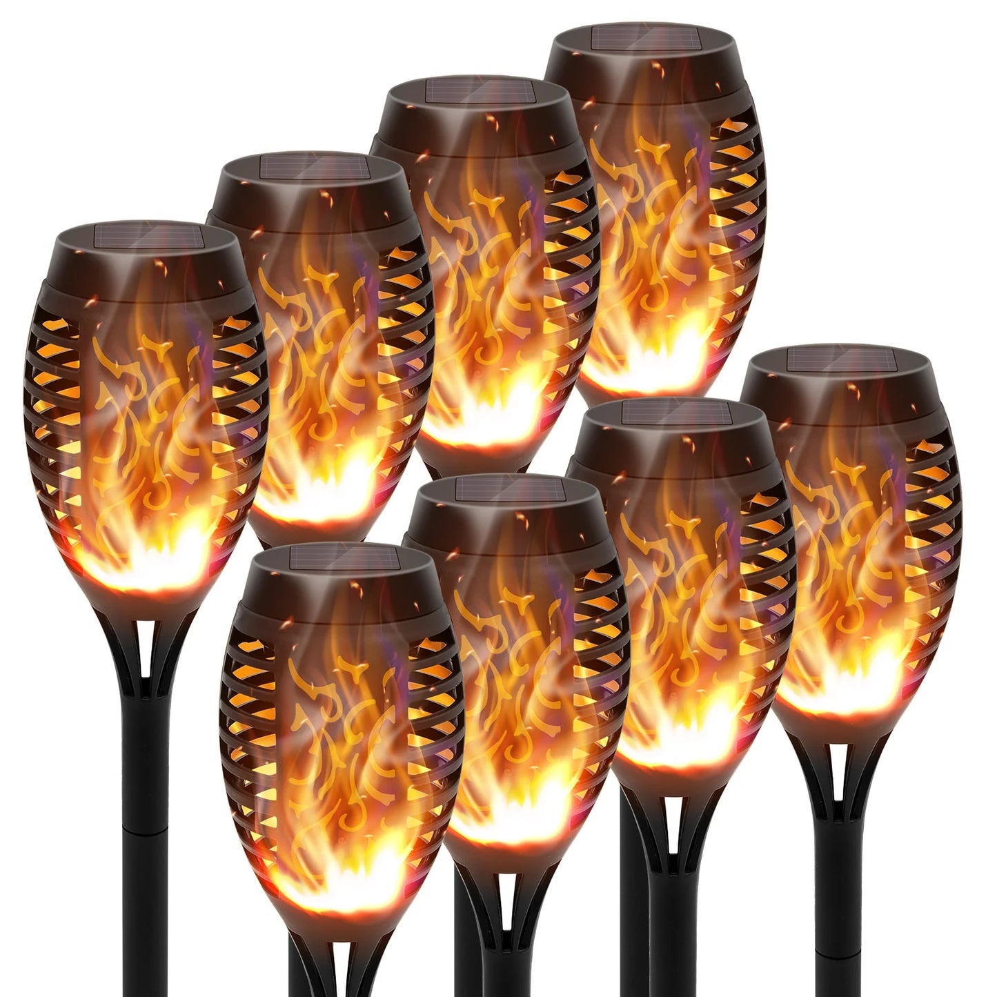 Solar LED Torch Lights With Flickering Flame For Outdoor Path