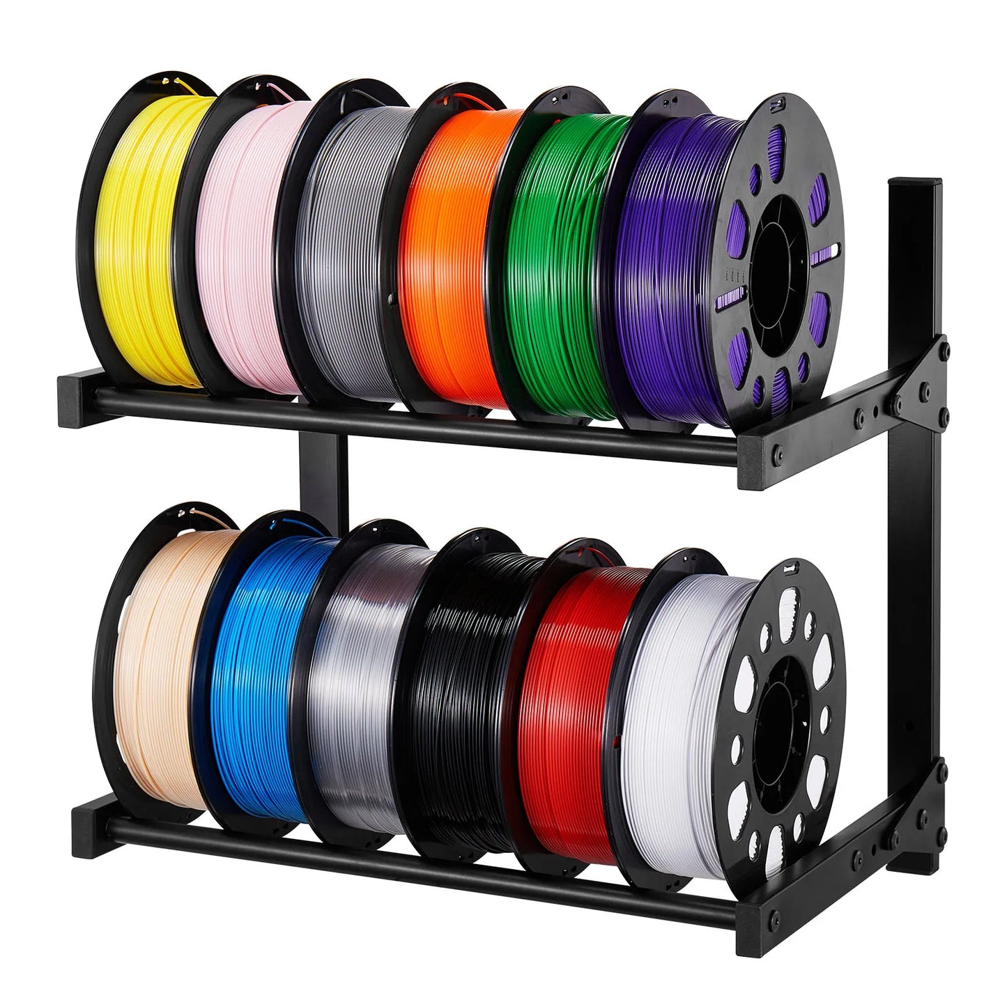 SucceBuy 2 Tier Wall Mount Filament Storage Rack With Wheels