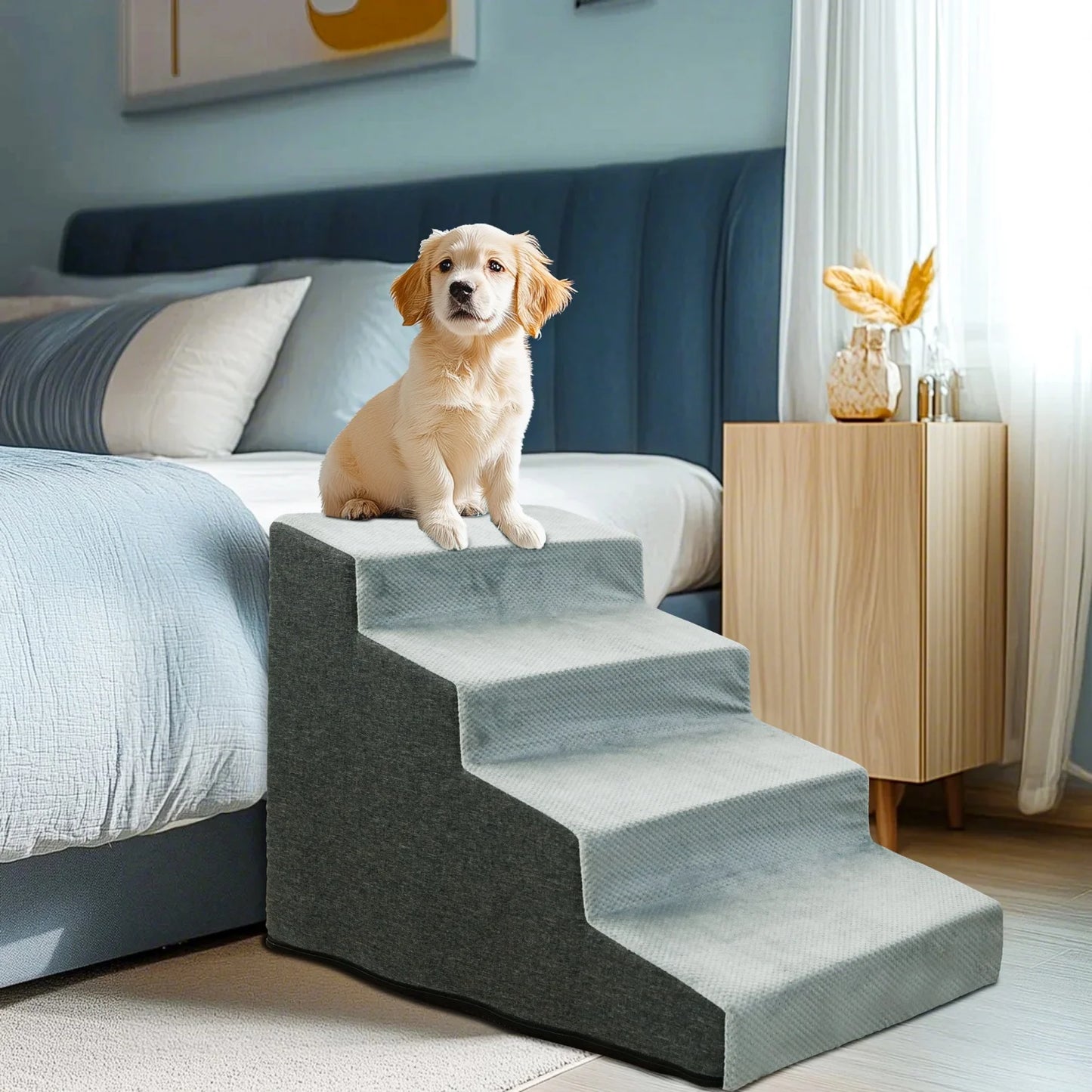 Non Slip Dog Stairs Ramp With Washable Cover For Small Dogs