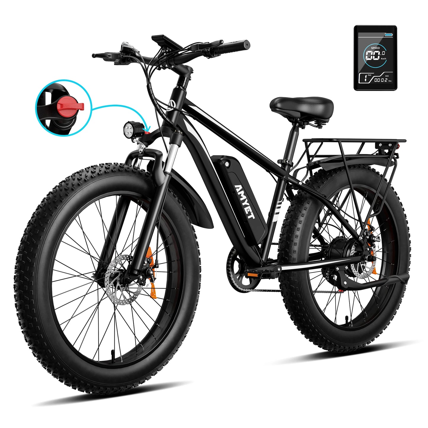 AMYET EB26 Electric Mountain Bike 1500W 48V 15Ah Dual Shock