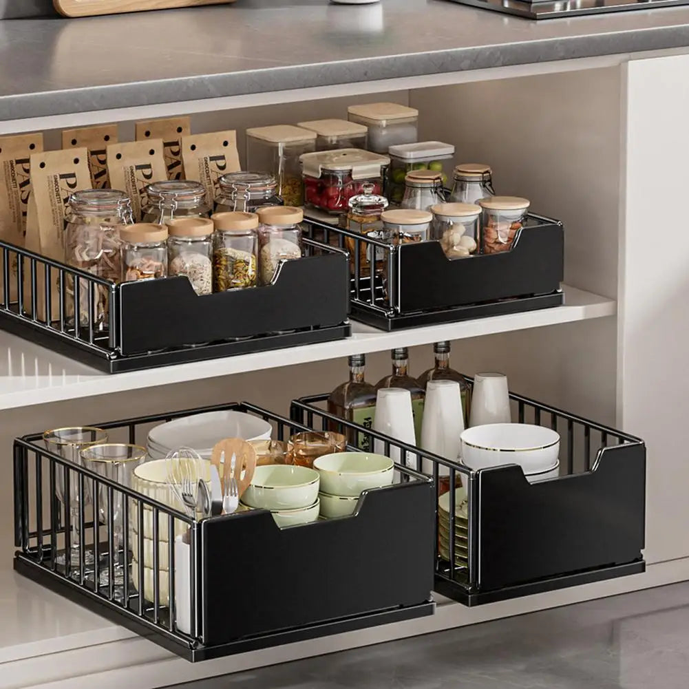 TWISTER.CK Pull Out Cabinet Organizer With Foldable Slide Out Drawers