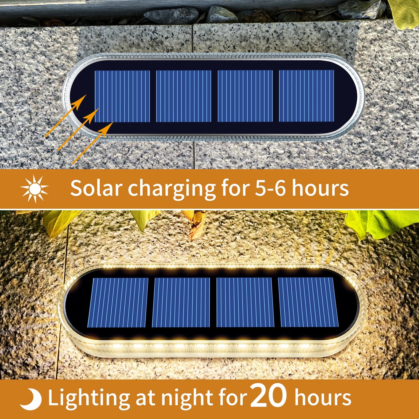 4 Pack Solar Deck Lights IP68 Waterproof Auto On Off
