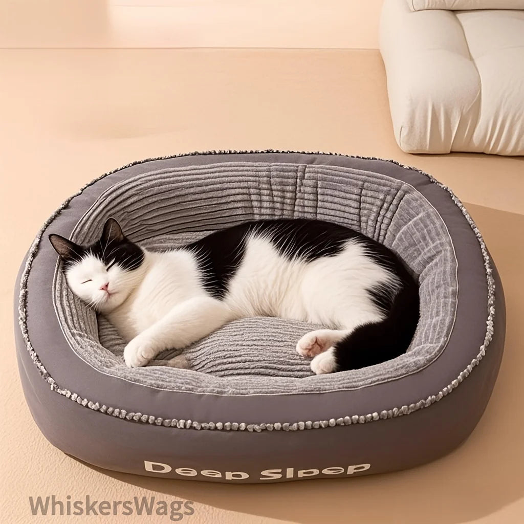 Donut Shaped Pet Bed For Dogs And Cats Washable Cozy