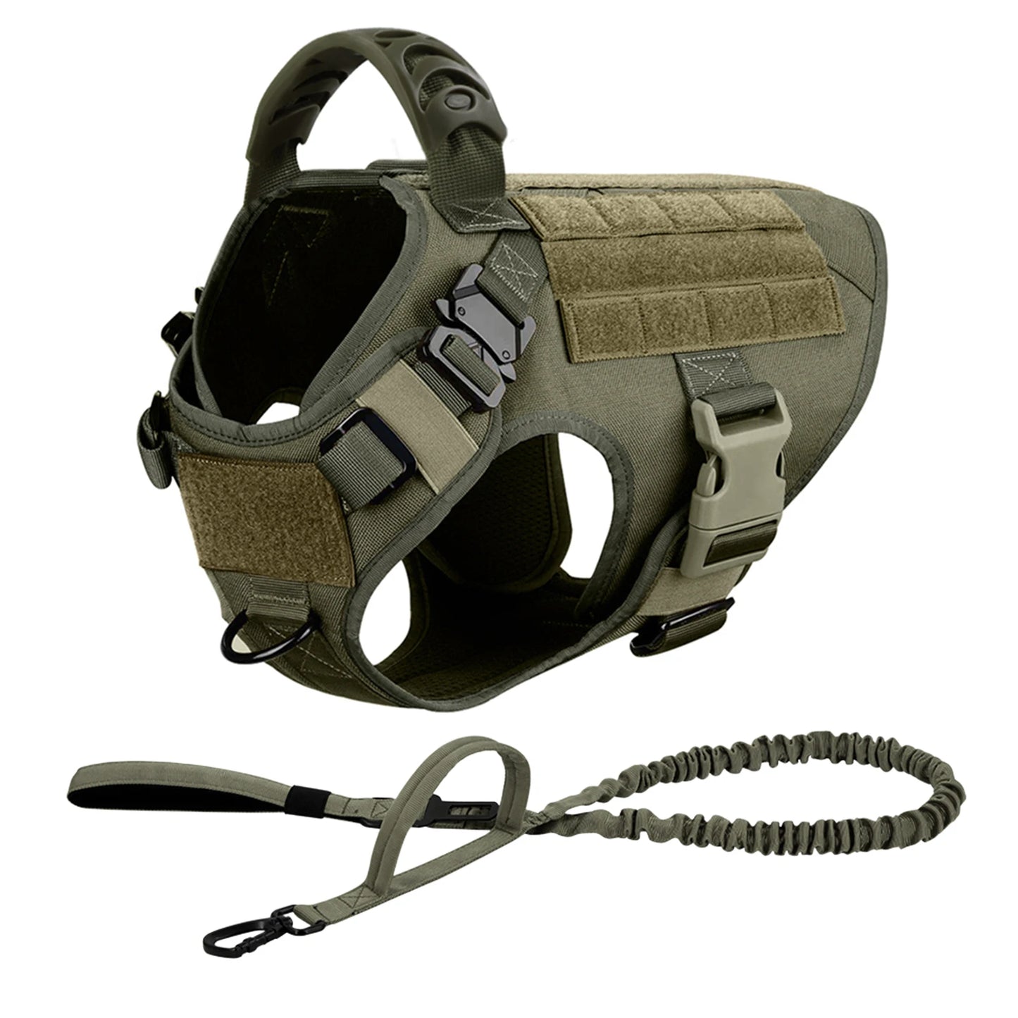 PETRAVEL Tactical Dog Harness Leash Set for Large Dogs No Pull Vest