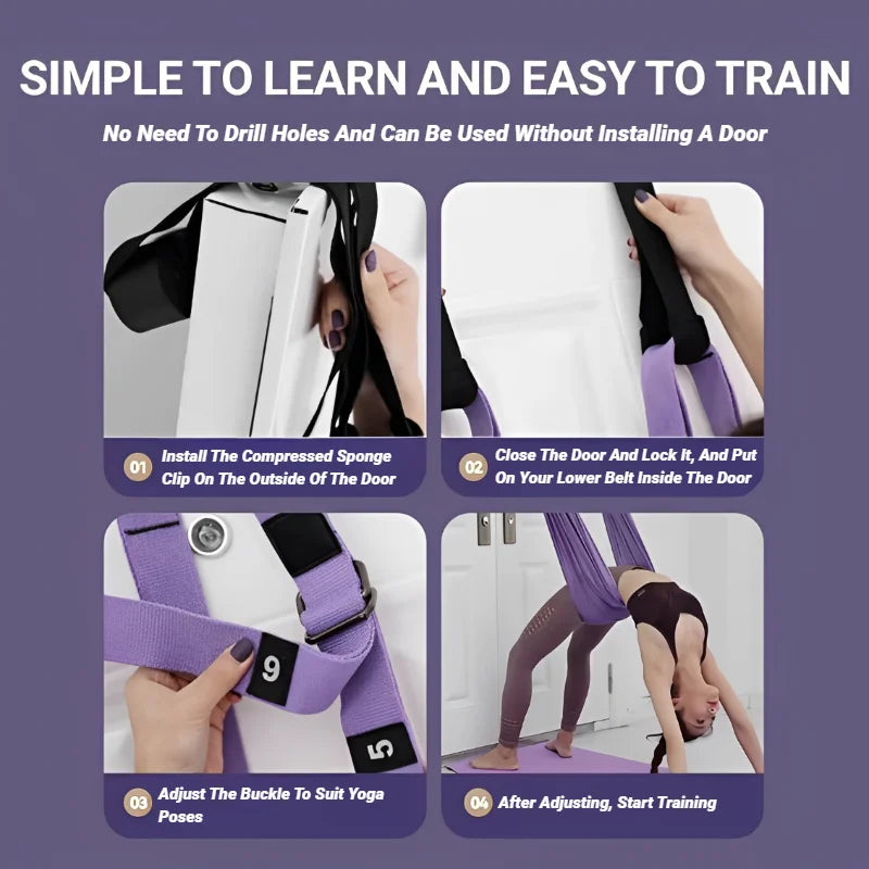 Adjustable Aerial Yoga Strap Fitness Belt for Stretching and Splits