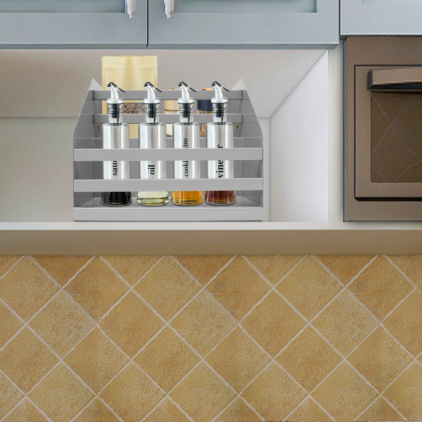 Two Tier Pull Down Cabinet Organizer Under Sink Storage Rack