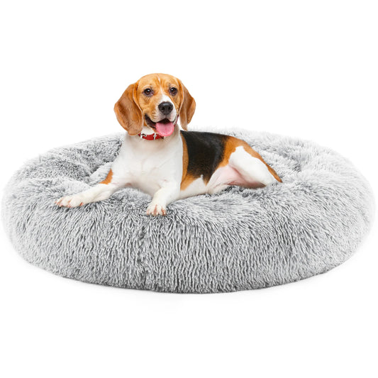 JHK Calming Dog Bed Washable Plush Faux Fur Anti Slip
