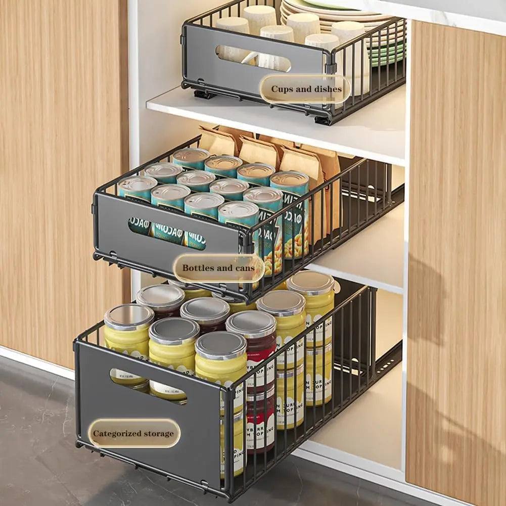 TWISTER.CK Dual Pack Pull Out Cabinet Organizer Under Sink