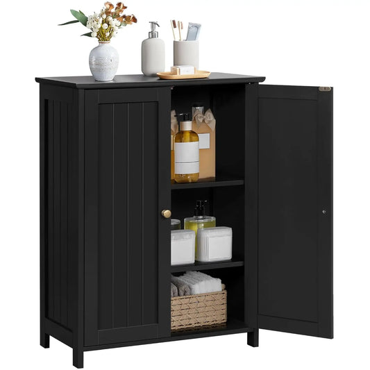 Bathroom Floor Cabinet Modern Storage Organizer With Adjustable Shelves