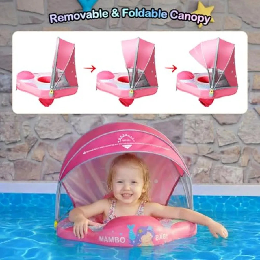 Pool Float With Canopy Safe Seat For Infants 3-24 Months
