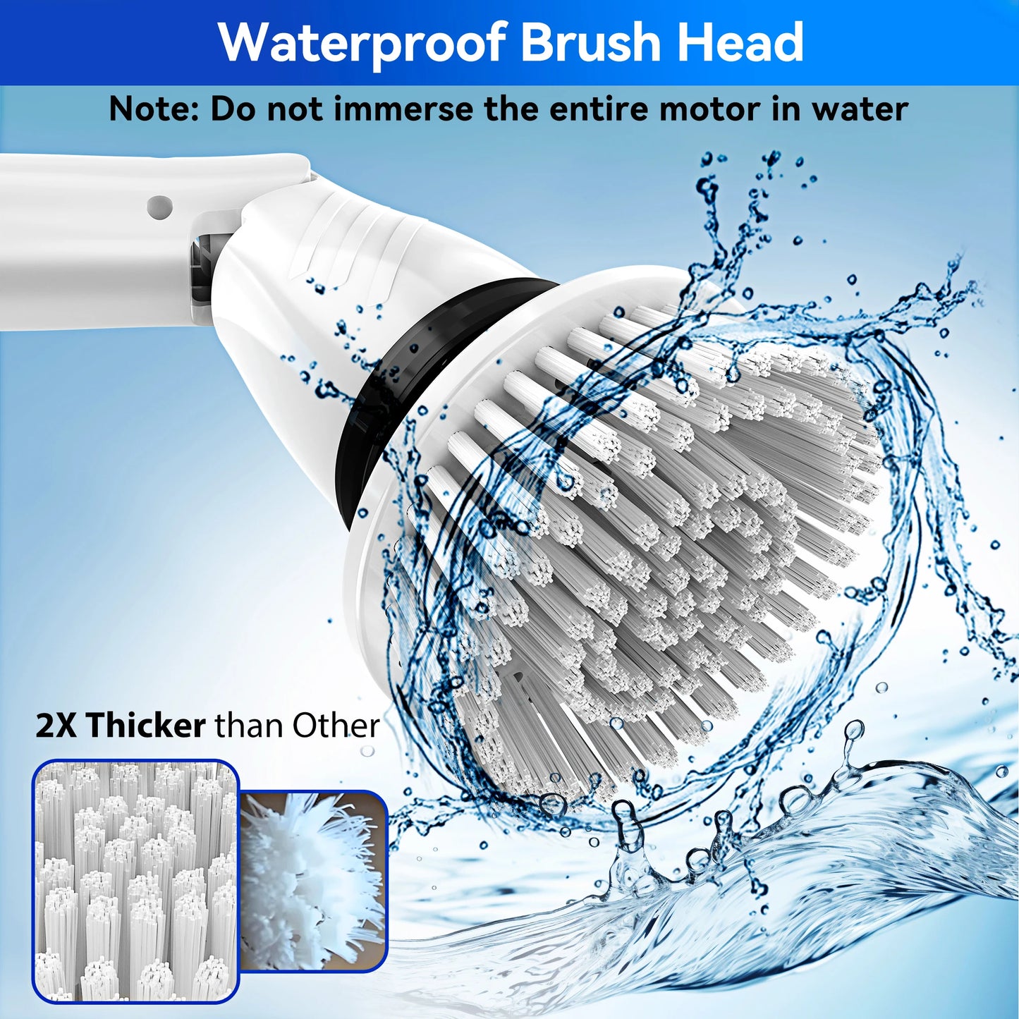 INSE Cordless Spin Scrubber 450RPM With 5 Replaceable Brushes Extendable Handle