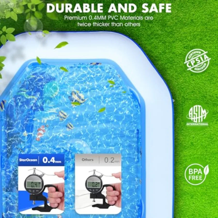 Inflatable Pool With Canopy For Adults With Seats And Backrest