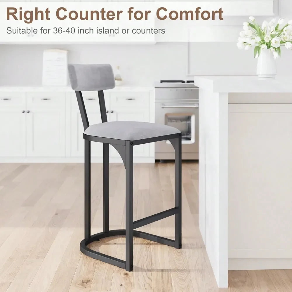XMSJ Armless Bar Stools Kitchen Pub Chairs Set Of 2