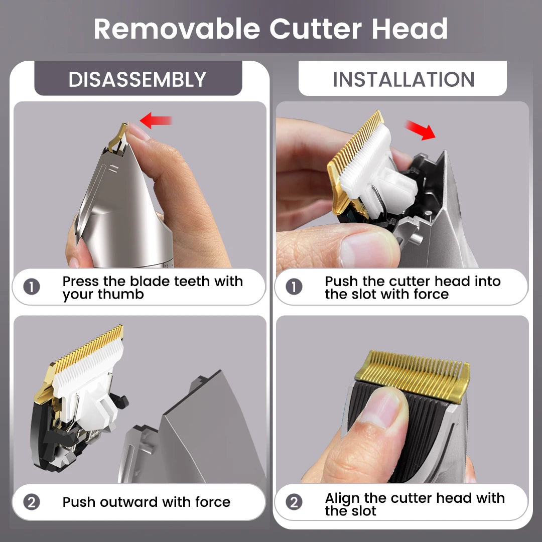 Pet Hair Clipper Kit Cordless Grooming Trimmer With Ceramic Blades