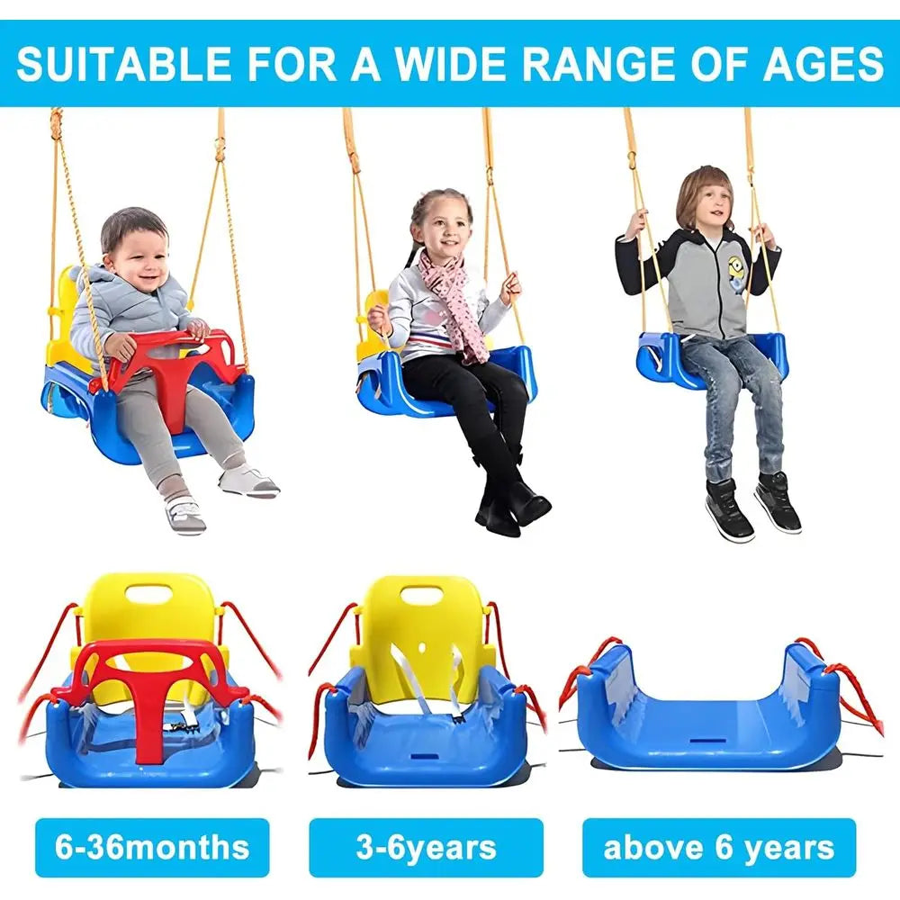 Convertible 3 In 1 Swing Set For Outdoor Indoor Toddlers