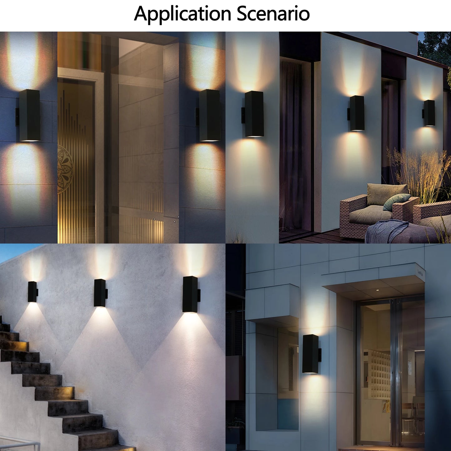 ARLGSITE 2Pack Outdoor Wall Light IP65 GU10 Aluminum Exterior
