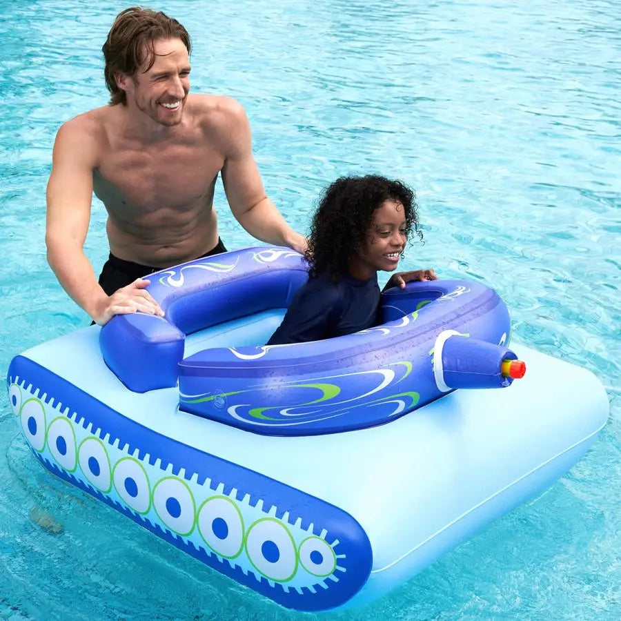 Inflatable Tank Pool Float For Kids With Water Gun Battle