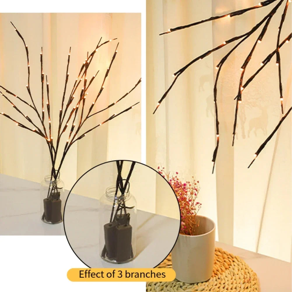 LED White Birch Branch Lights 20LED Battery Operated Twig Lamp