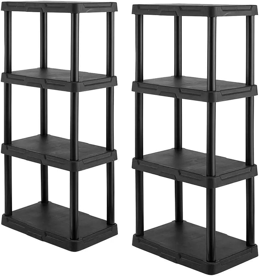 CX 4-Tier Plastic Storage Shelving Unit Light 50lbs Per Shelf