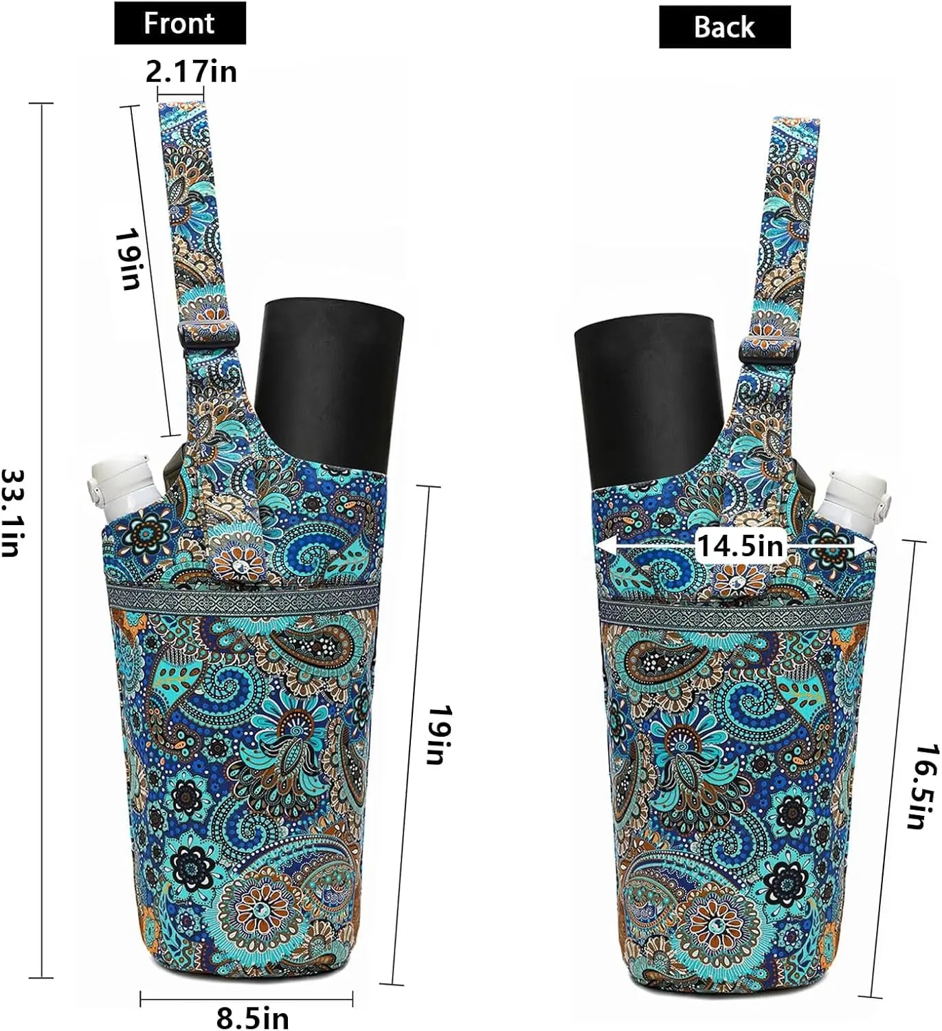 Yoga Mat Bag For Women With Large Zipper Pockets Carrier