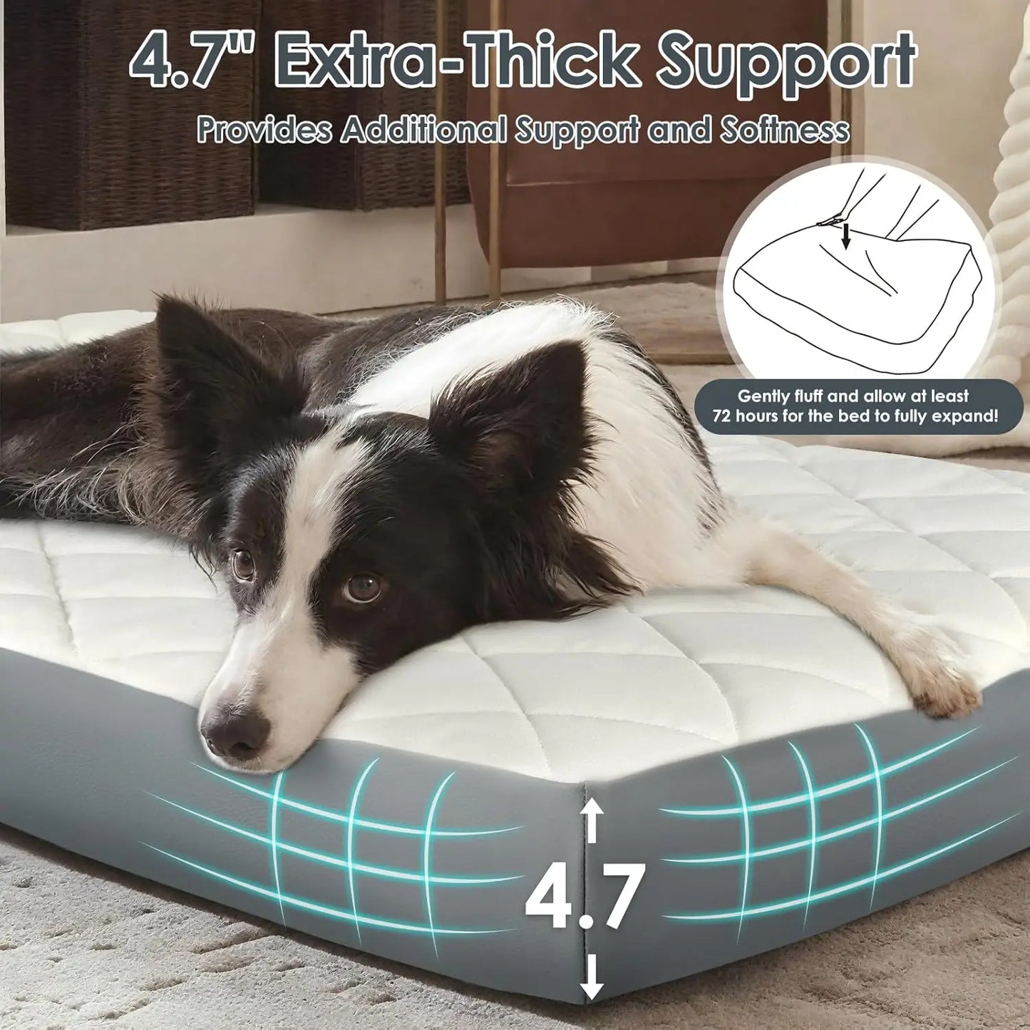 Waterproof Memory Foam Orthopedic Dog Bed Non Slip Base