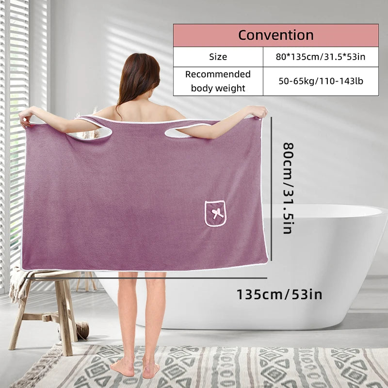 Microfiber Wearable Bath Towel For Travel And Gym Use Everyday