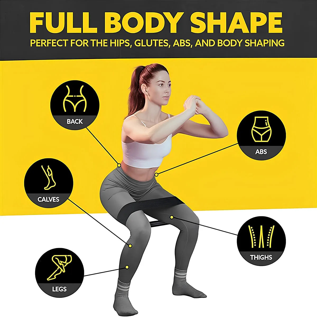 Elastic Resistance Band Set Legs and Hips with Storage Bag