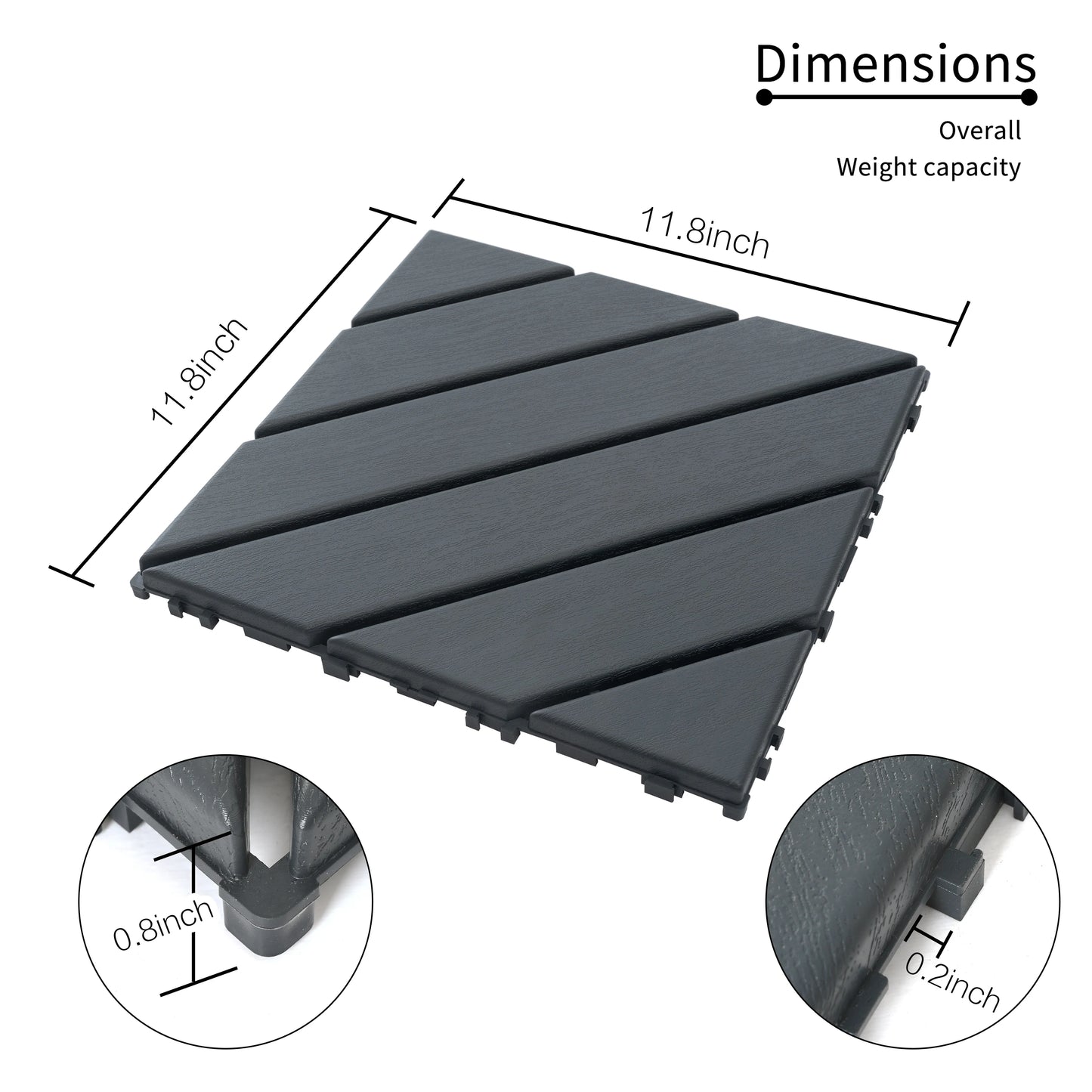 Plastic Interlocking Deck Tiles 44 Pack Patio Decking