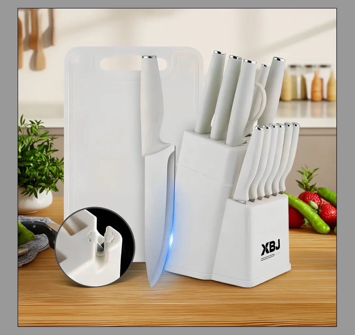Stainless Steel Knife Set Ergonomic Handle Multi Purpose Kitchen