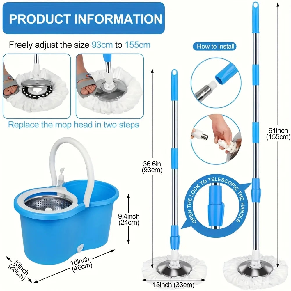 AEHOME Mop And Bucket Wringer Kit With 360 Degree Swivel