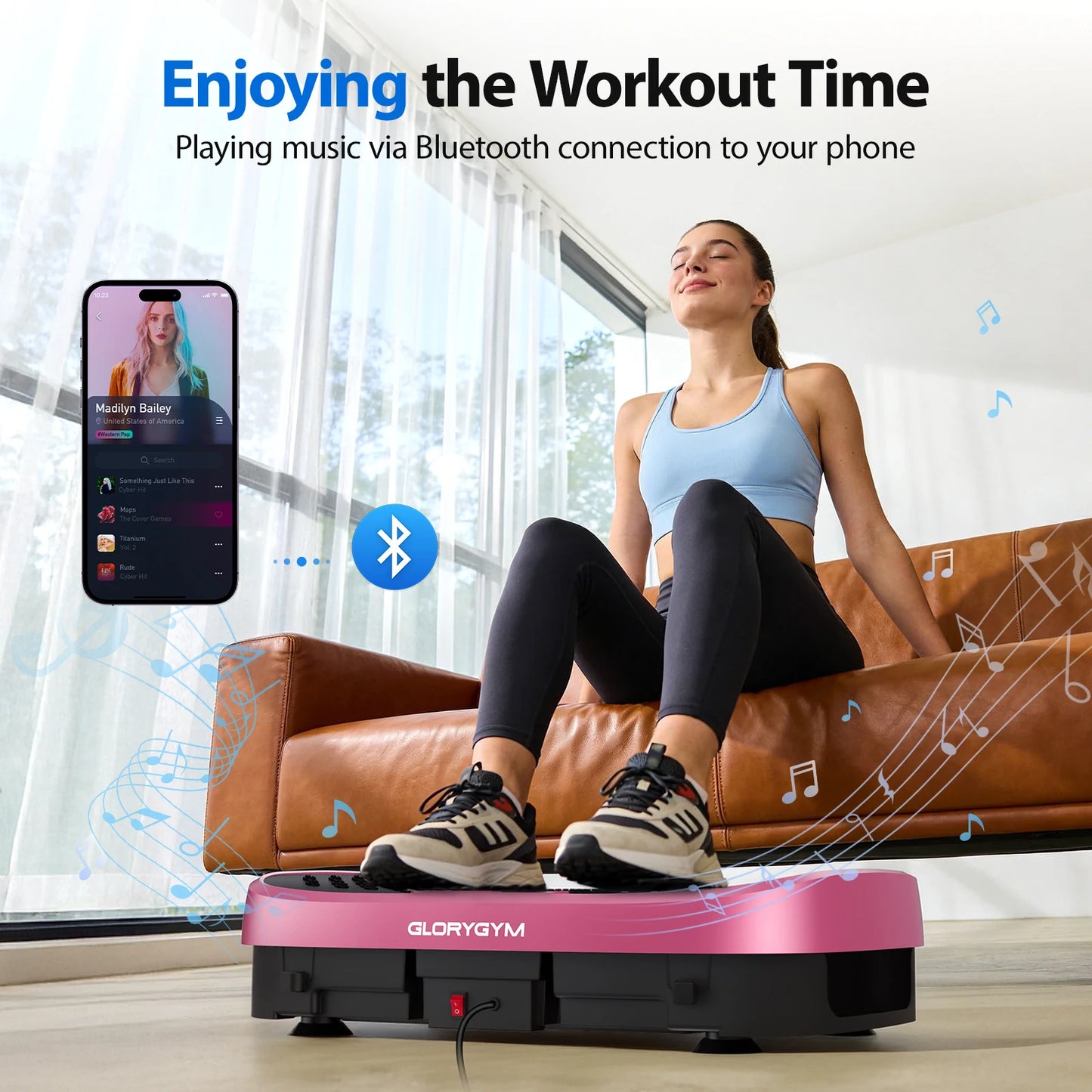 Magnetic Vibration Plate Exercise Machine 330lb Capacity Home Gym 120 Levels