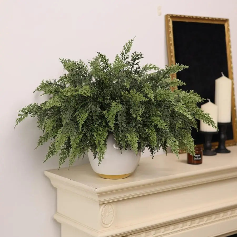 Real Touch Cedar Branches 24 Pcs Artificial Christmas Greenery For Vase