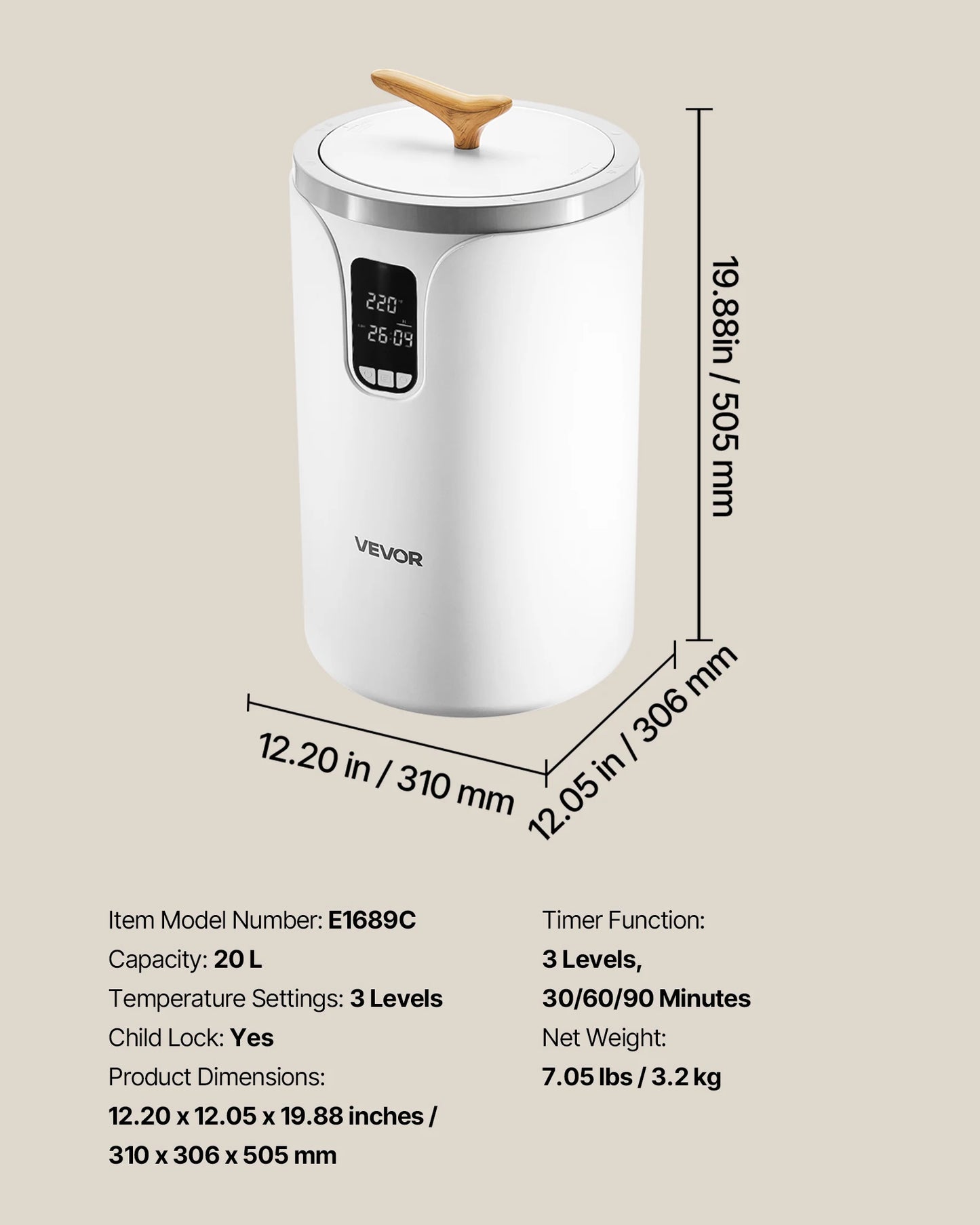 SucceBuy Towel Warmer Bucket With LED Light And Temperature Control