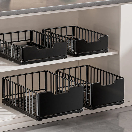 TWISTER.CK Pull Out Cabinet Organizer With Foldable Slide Out Drawers