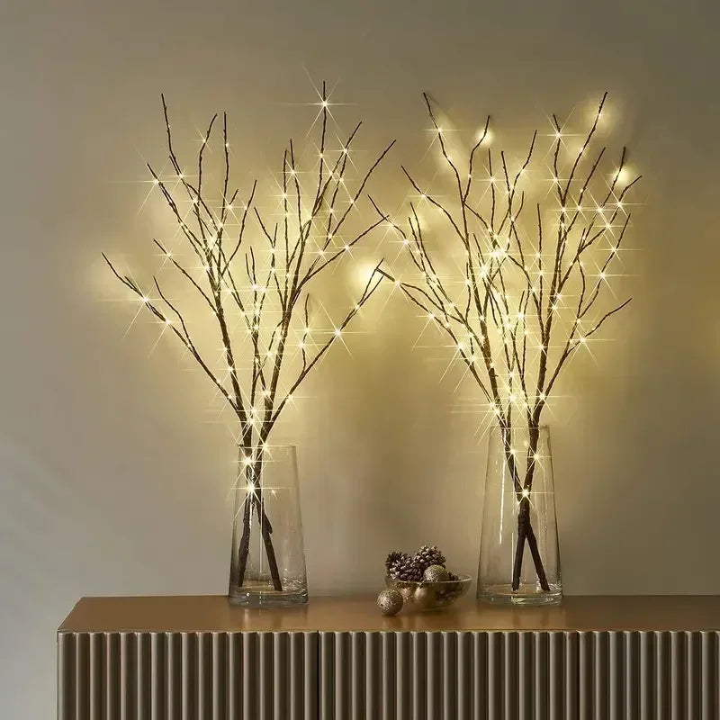 LED White Birch Branch Lights 20LED Battery Operated Twig Lamp