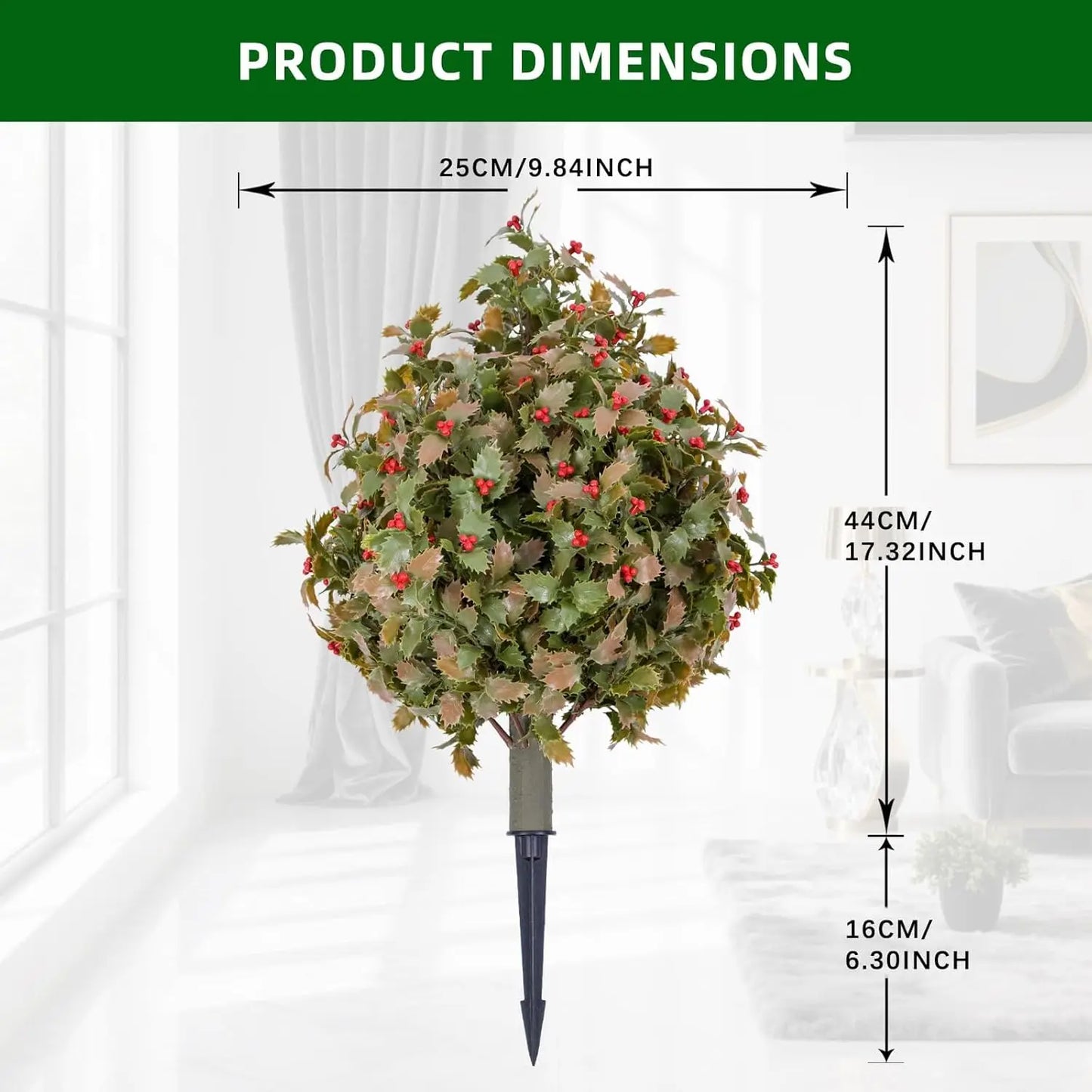 HiMISS Boxwood Topiary Ball Trees 2 Pcs Ground Spikes