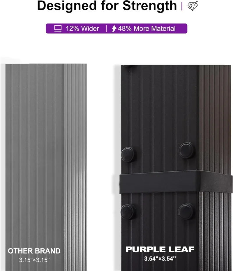 Purple Leaf Outdoor Retractable Pergola With Sun Shade Canopy